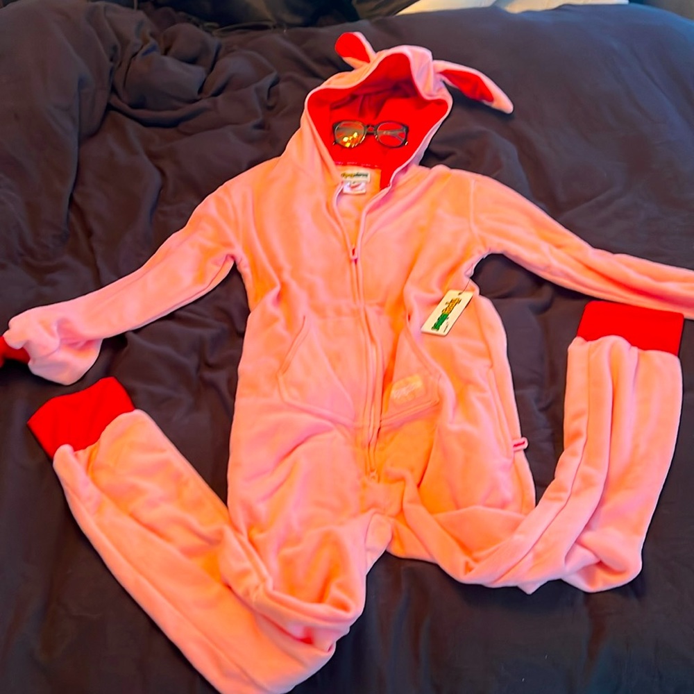 Tipsy Elves size M A Christmas Story bunny suit Outfit comes with glasses